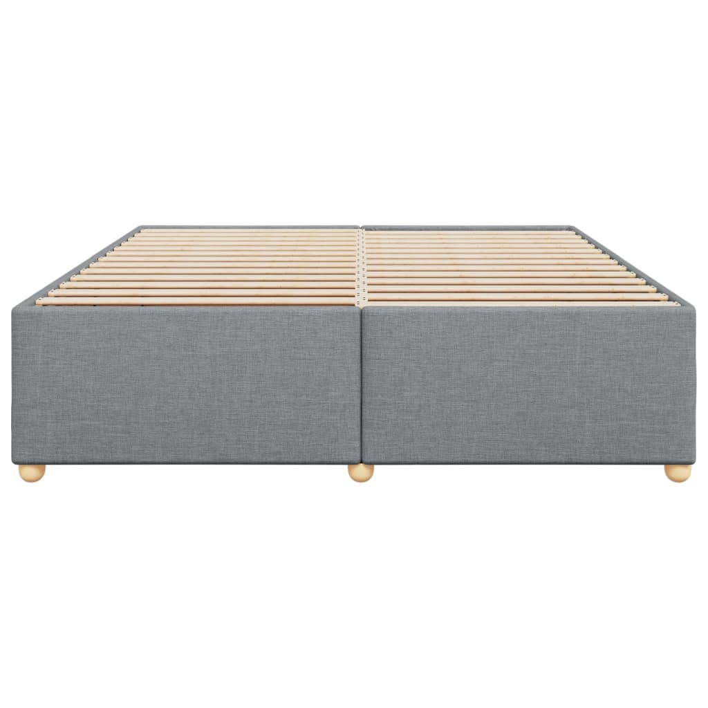 Cadre de lit sans matelas gris clair 180 x 200 cm en tissu - 4