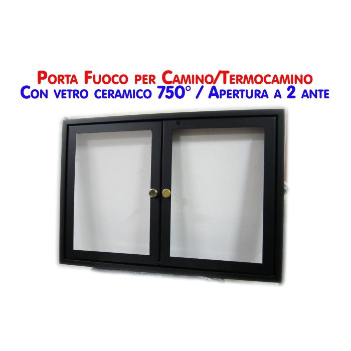 Drzwiczki kominka z dwoma zawiasami dł. 68,0 x wys. 45,0 cm