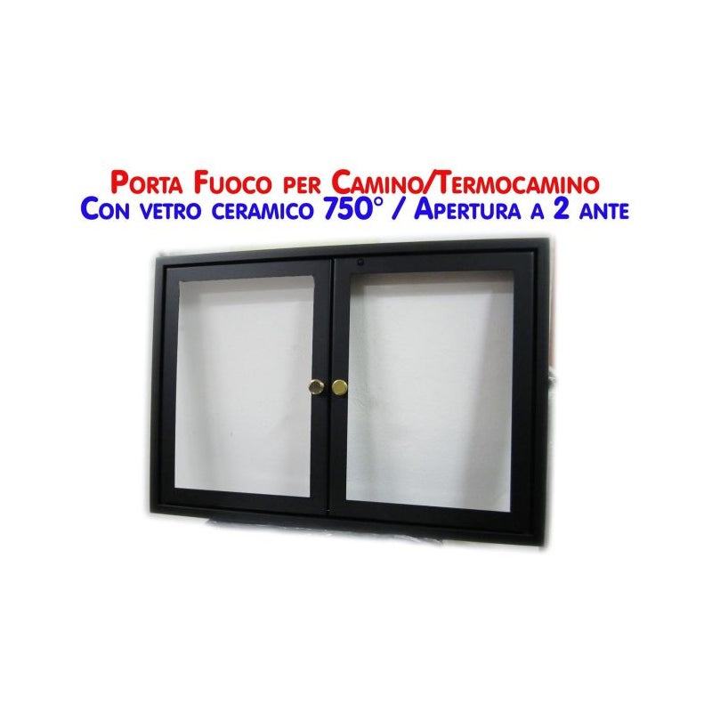 Drzwiczki kominka z dwoma zawiasami dł. 68,0 x wys. 45,0 cm