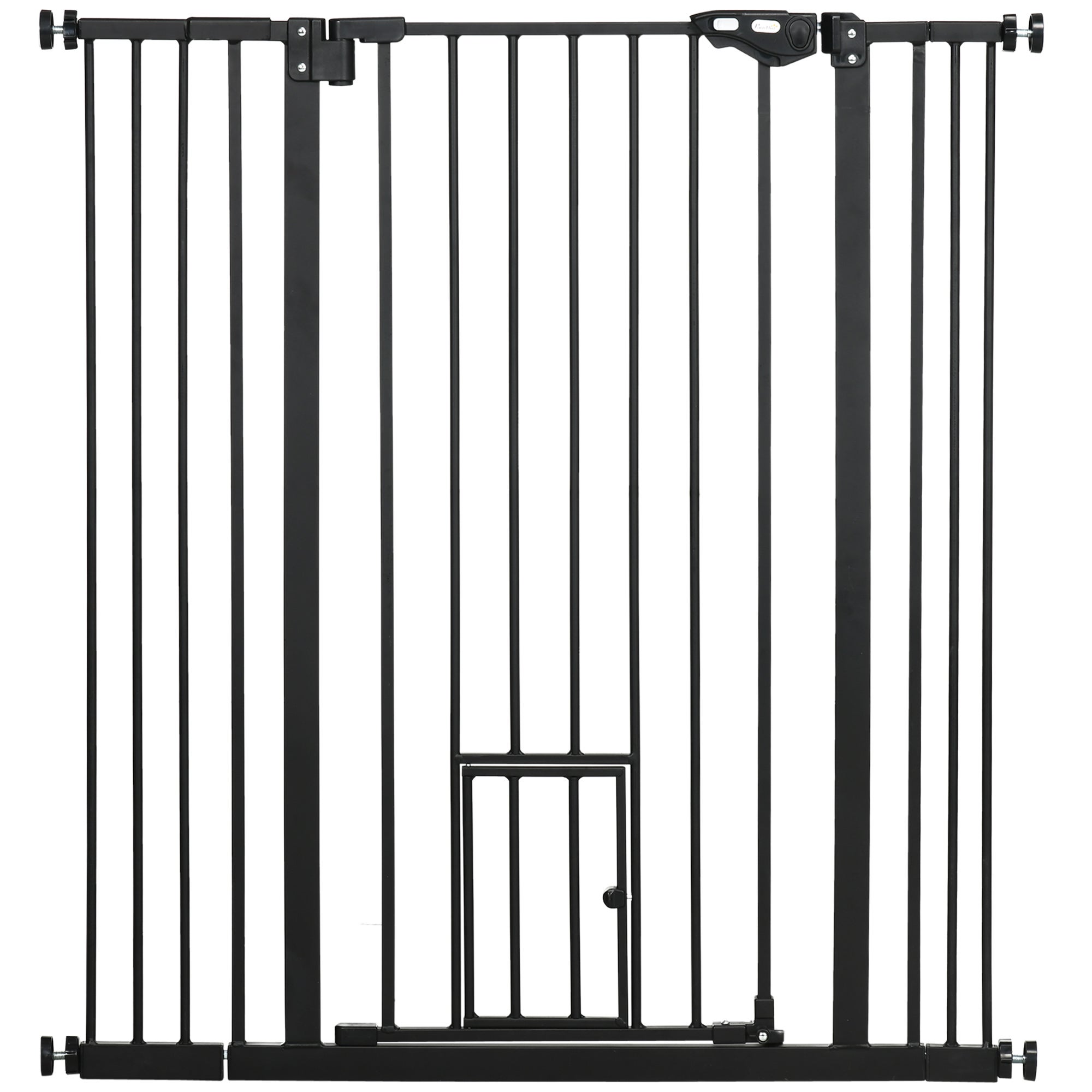 Barrière De Sécurité Extensible 74-104 Cm - Pour Chien, Enfant, Double Verrou, Petite Porte Basse, Sans Perçage