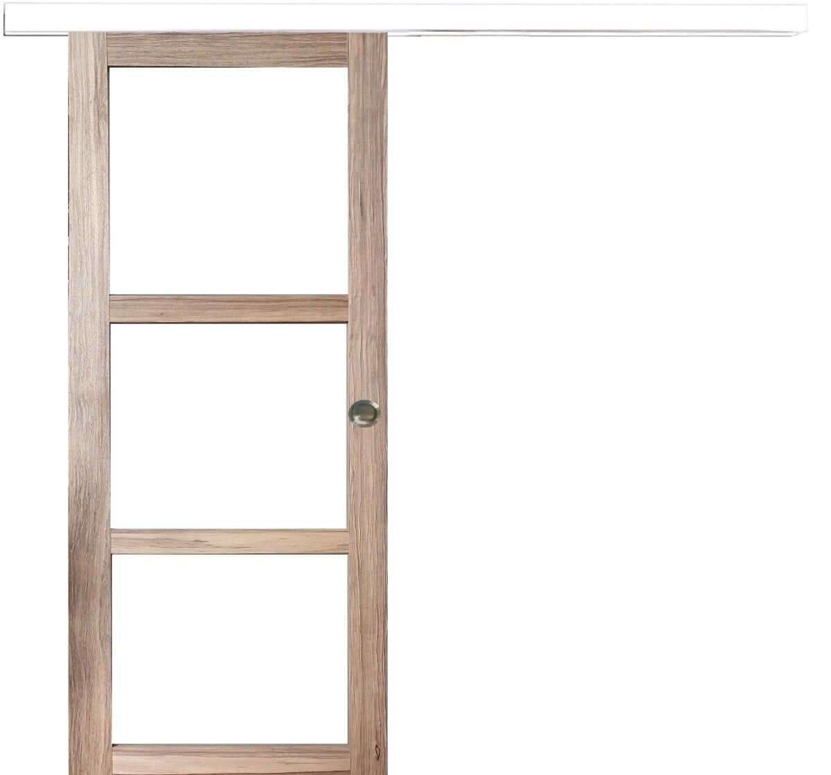 Porta scorrevole in legno Frake con vetro trasparente H204 x L73 cm ...