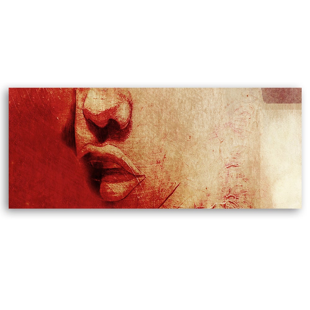 Obraz na płótnie, Kobiece usta abstrakcja 150x50