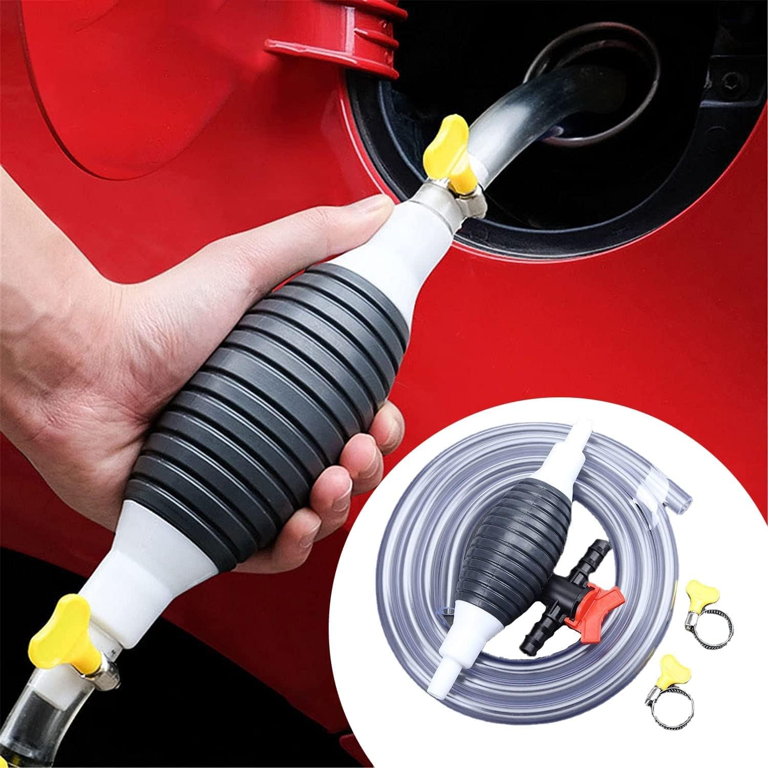 Pompa Manuale Per Travaso Benzina, Olio E Acqua – Sifone Universale Con Tubo Flessibile