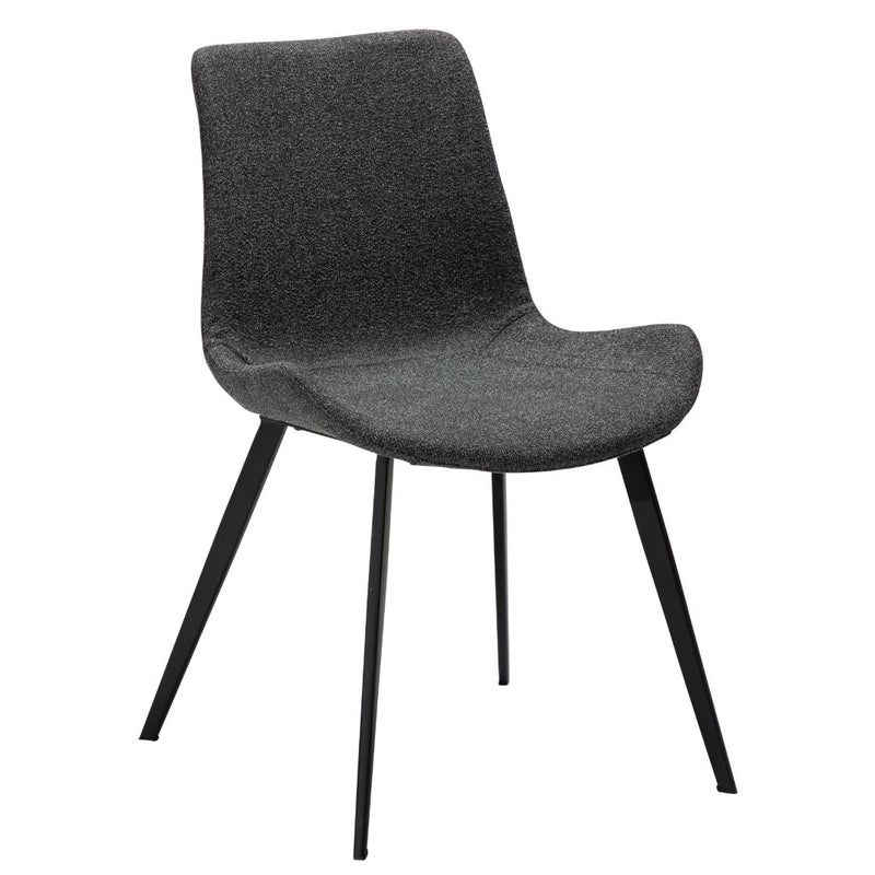 Hype Dan-Form krzesło stołowe bouclé ciemnoszary.