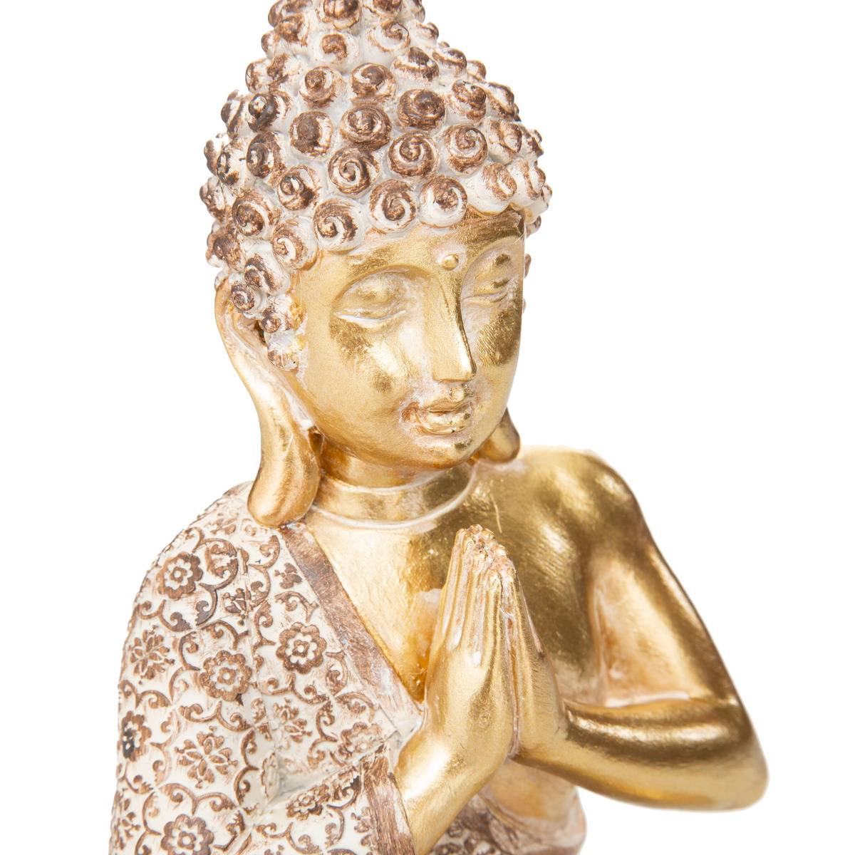 Statuette bouddha assis - résine - doré - H19 - 5 cm - Atmosphera créateur d'intérieur - 2