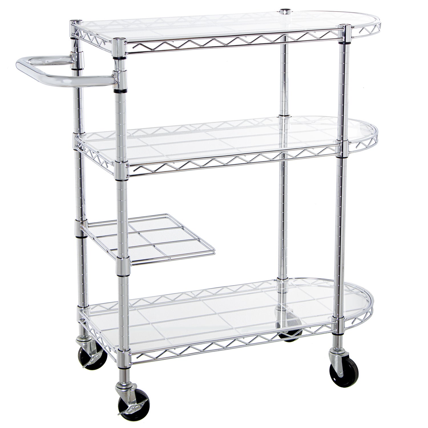 Mesa camarera metal,metacrilato 3 baldas