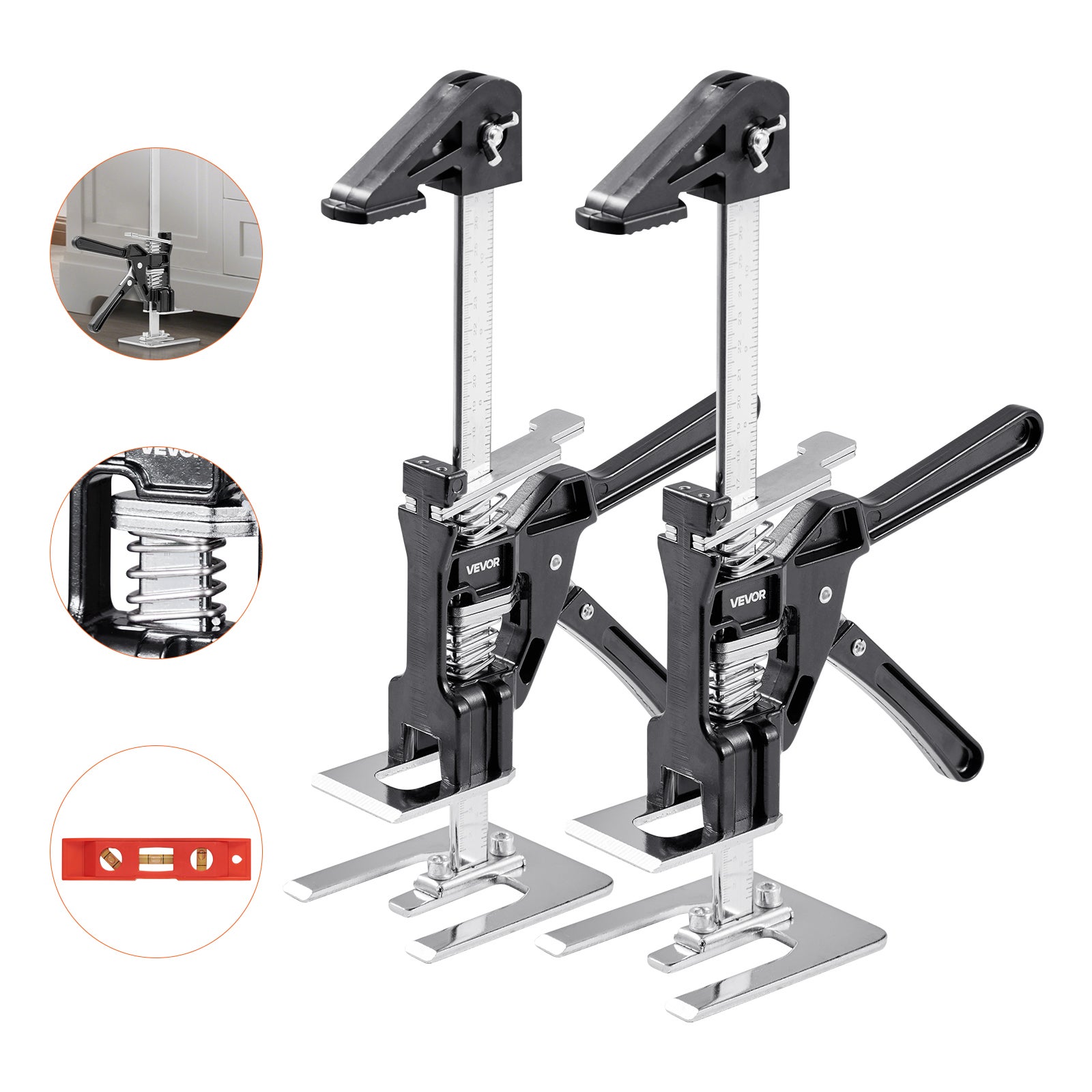 Podnośnik ramieniowy VEVOR oszczędzający pracę 2 szt. Nośność 150 kg 180 mm Czarny