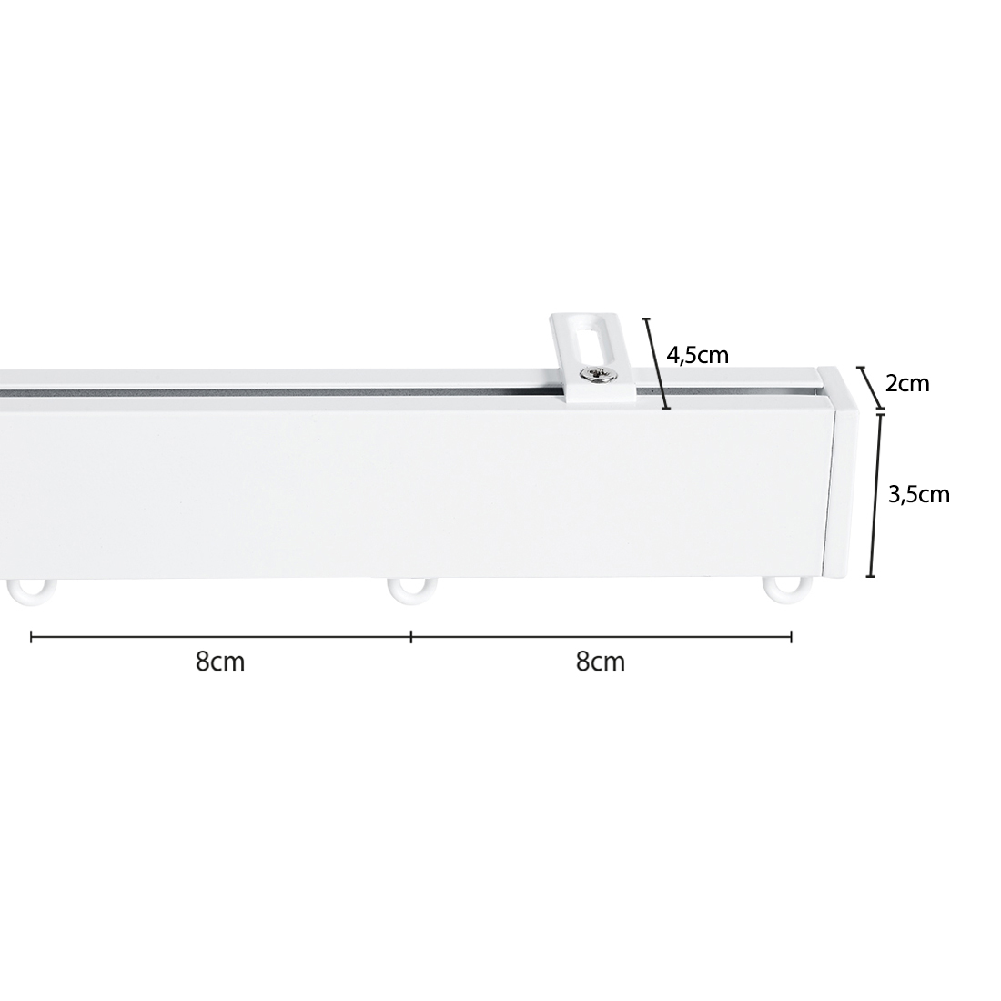 Trilhos para Cortinas com Onda Perfeita com Instalação no Teto, Calha de Cortina Flexível e Resistente, CINTACOR Branco 200cm - 4