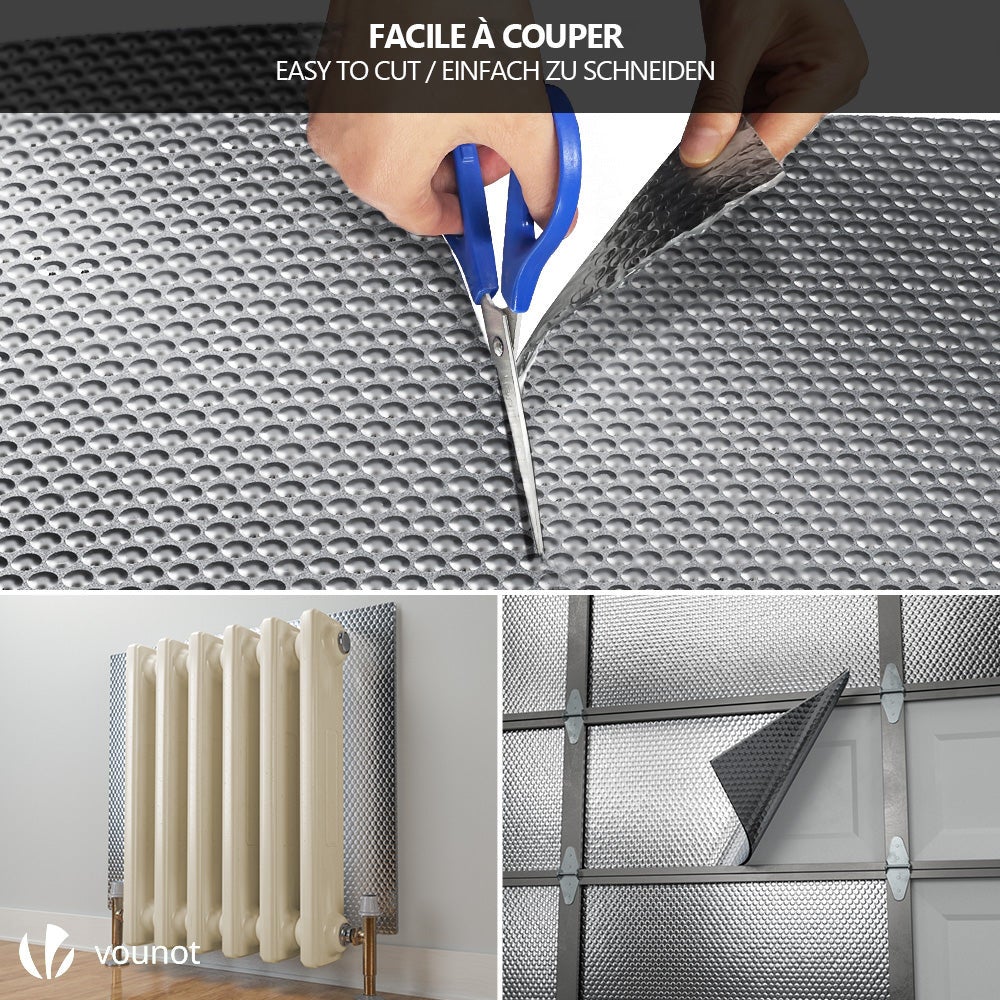 Isolant thermique a bulle double couche aluminium radiateur reflecteur 1.22x10m VOUNOT® - 6