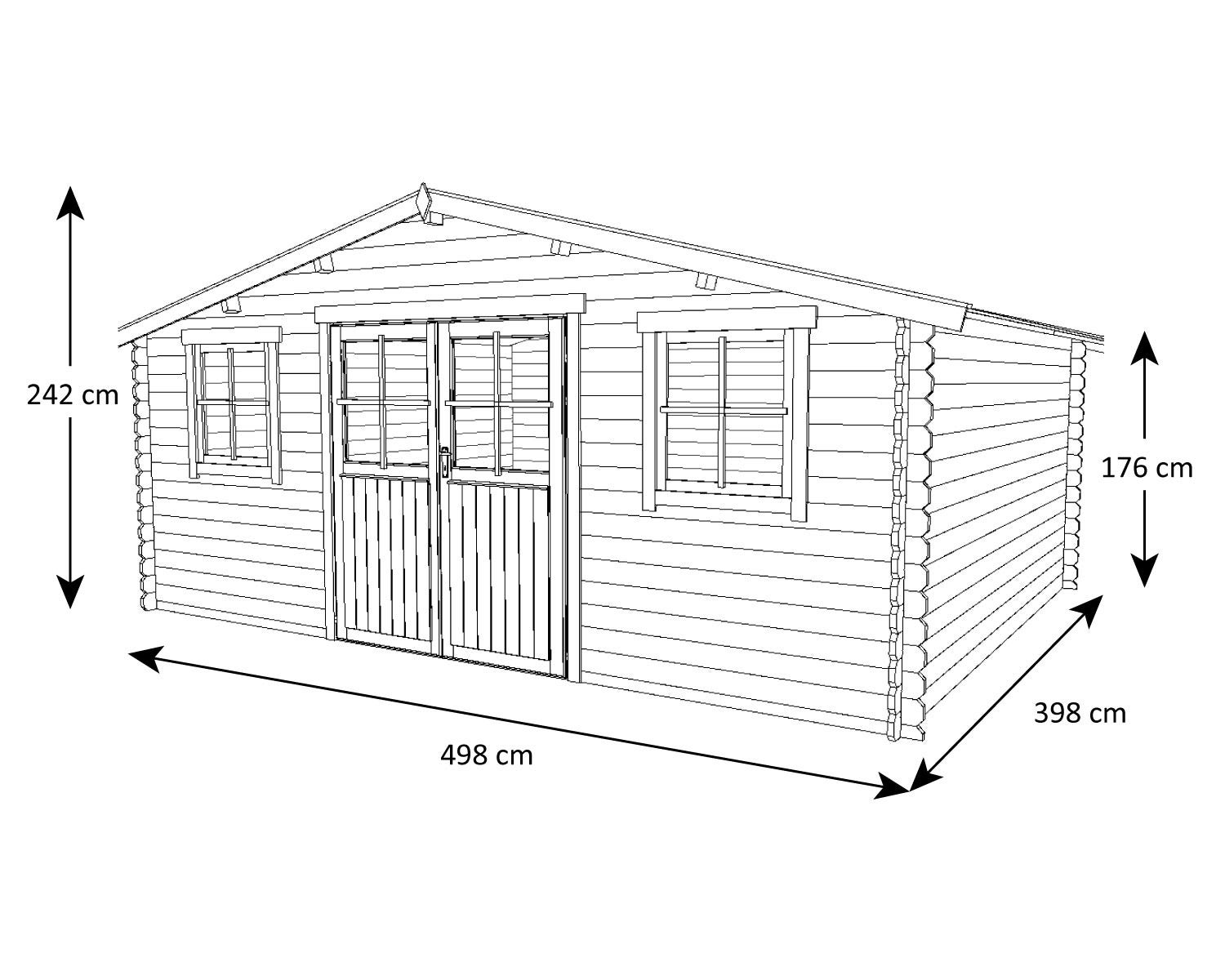 Abri de jardin bois marron 19,5 m2 Neptune - 3