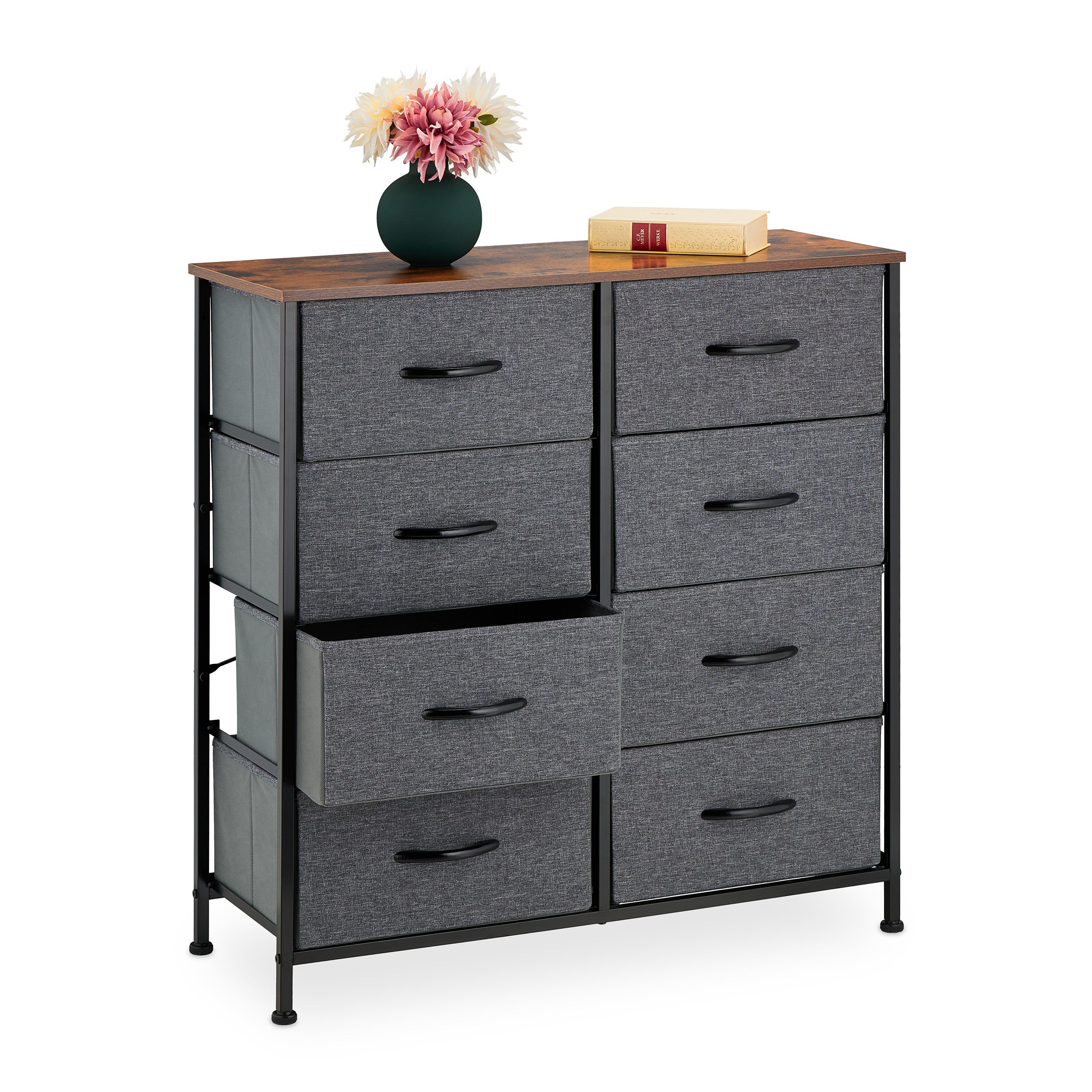 Commode Métal Industrielle Palazzo Int - 6 Tiroirs + 2 Portes - Gris - Neuve
