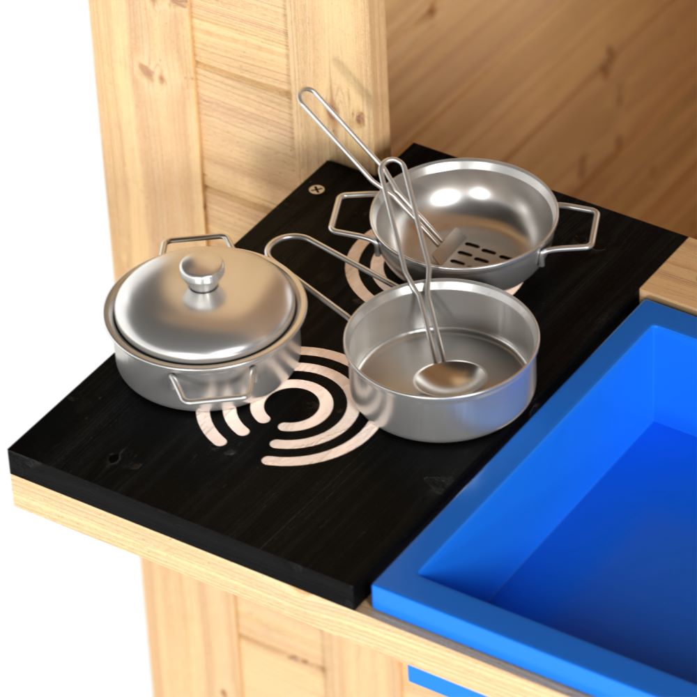 Maisonnette cabane enfant en bois FSC® avec cuisine extérieure CUBBY - 4