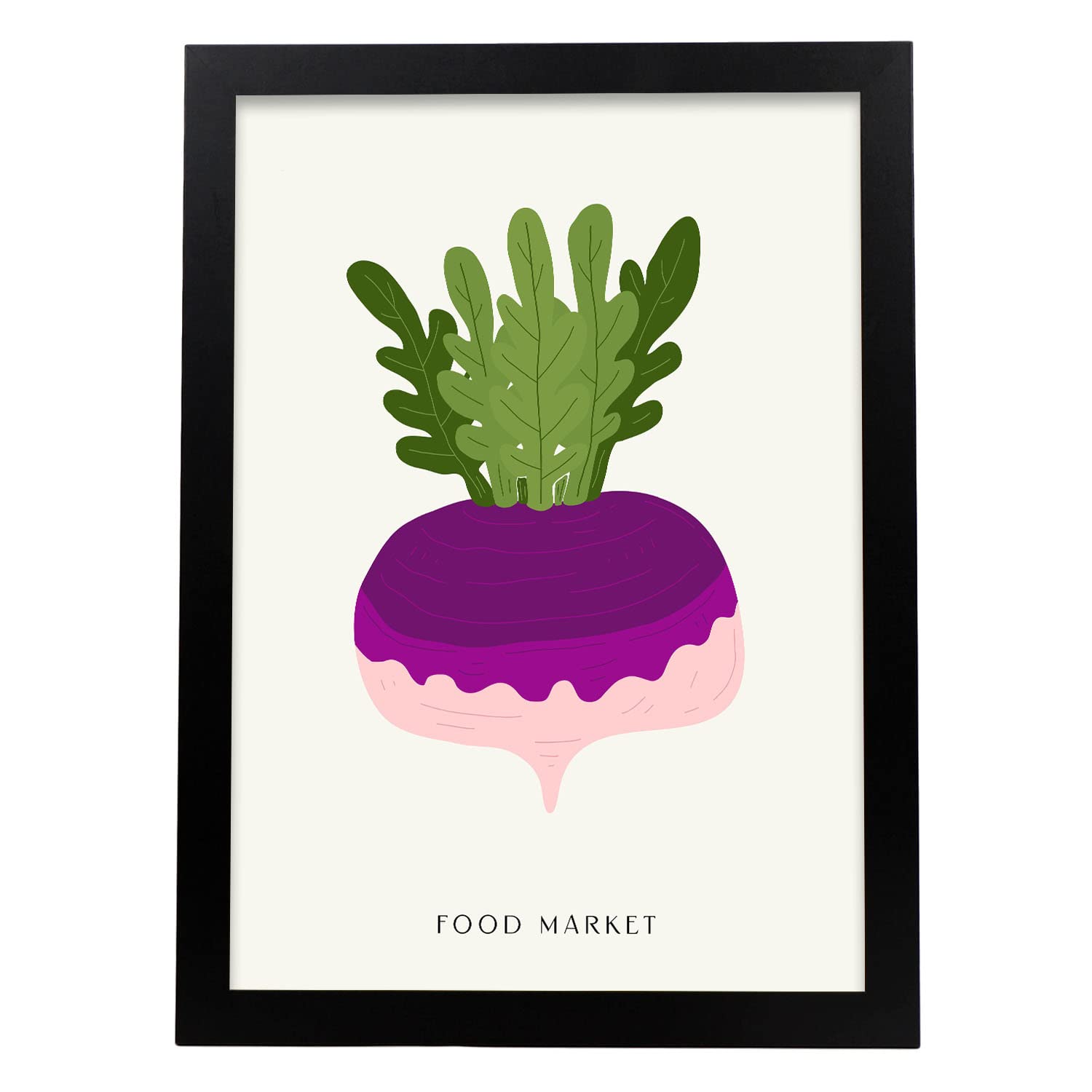 Nacnic póster pop art abstracto. nabo ilustraciones artísticas modernas para la decoración de interiores. marco negro - a3