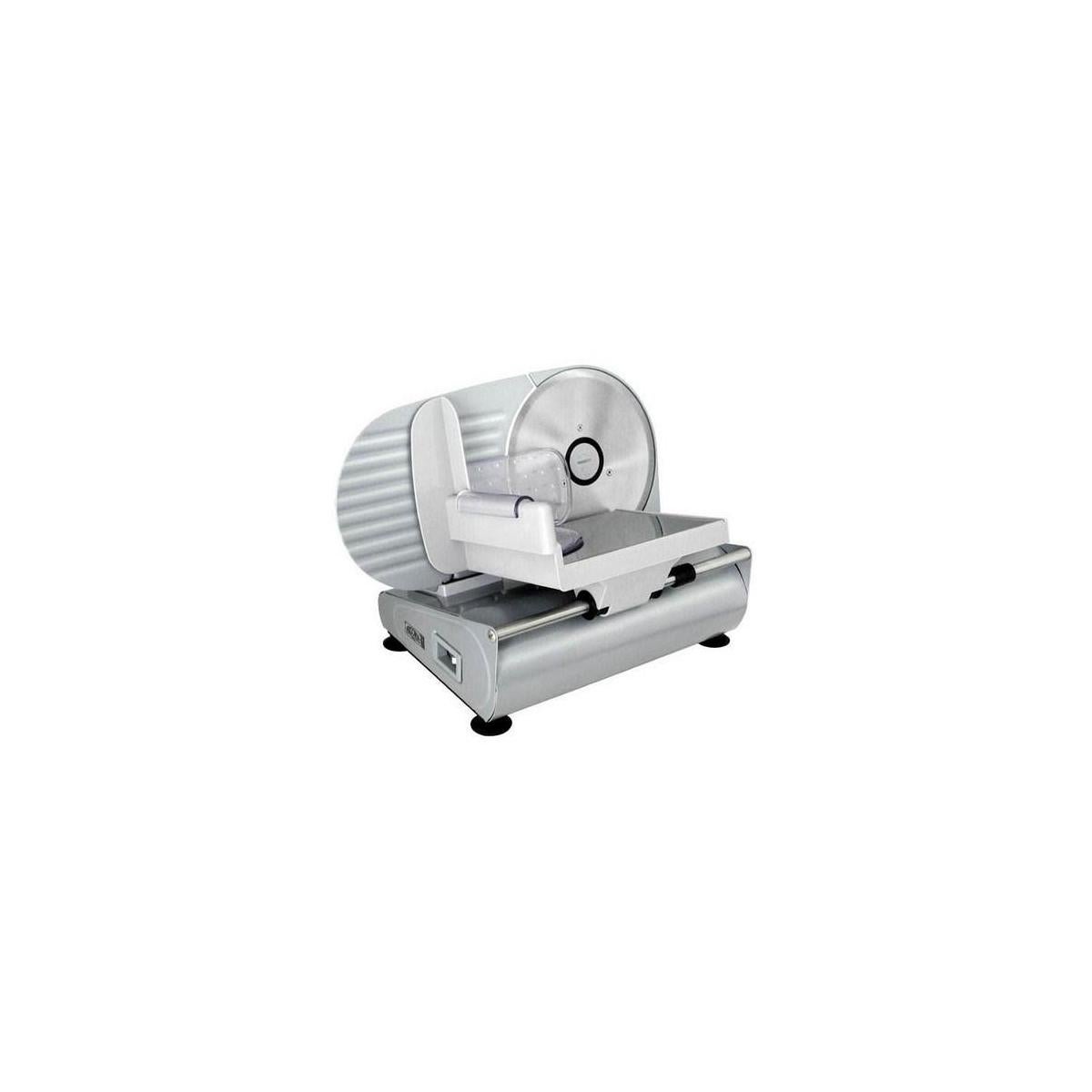 RGV Affettatrice Ausonia SILVER - Affettatrice Elettrica Professionale 100W in Acciaio e Alluminio Fuso, Lama Ø190mm, Spessore Regolabile 0-14mm, Sis