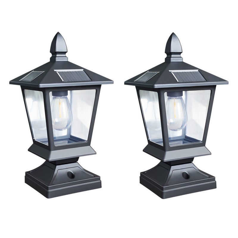 Leroy Merlin Lámpara De Jardín Solar, Pilar Para Villa, Cerca, Exterior, Resistente Al Agua, Paisaje, 2 Piezas Negro 