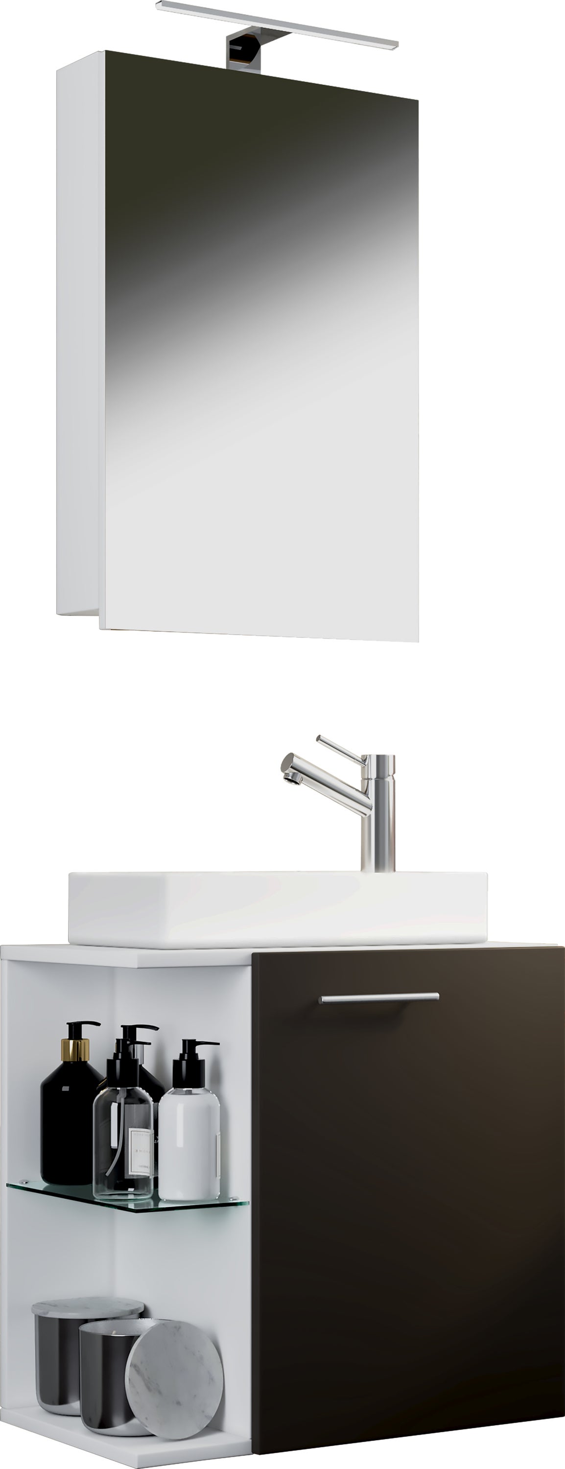 umywalka do mebli łazienkowych Hausa Biały / Antracyt W. 122 x S. 52 x G. 34 cm