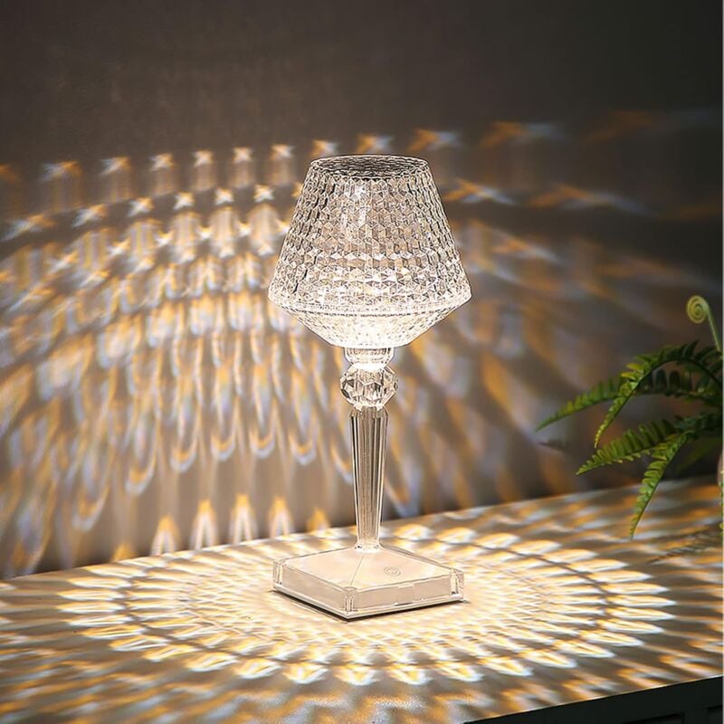 Lampe de Chevet Chambre Ombragé Murano De Venise Transparent Leo-Diana