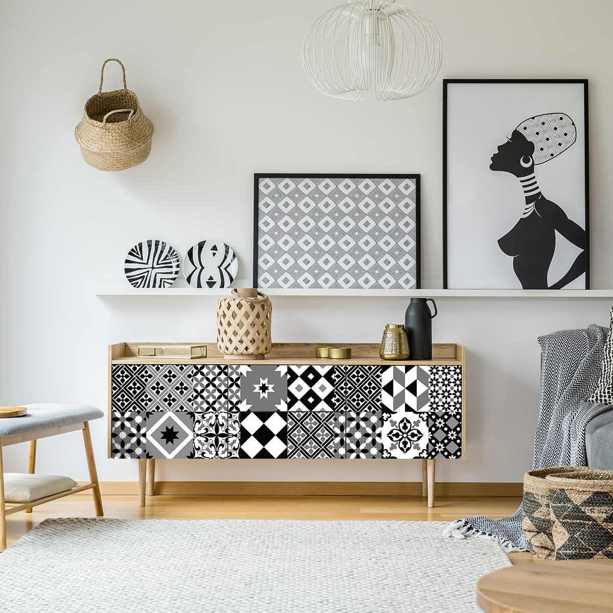 24 vinilos muebles de azulejos ninari - adhesivo de pared - revestimiento sticker mural decorativo - 24stickers15x15cm