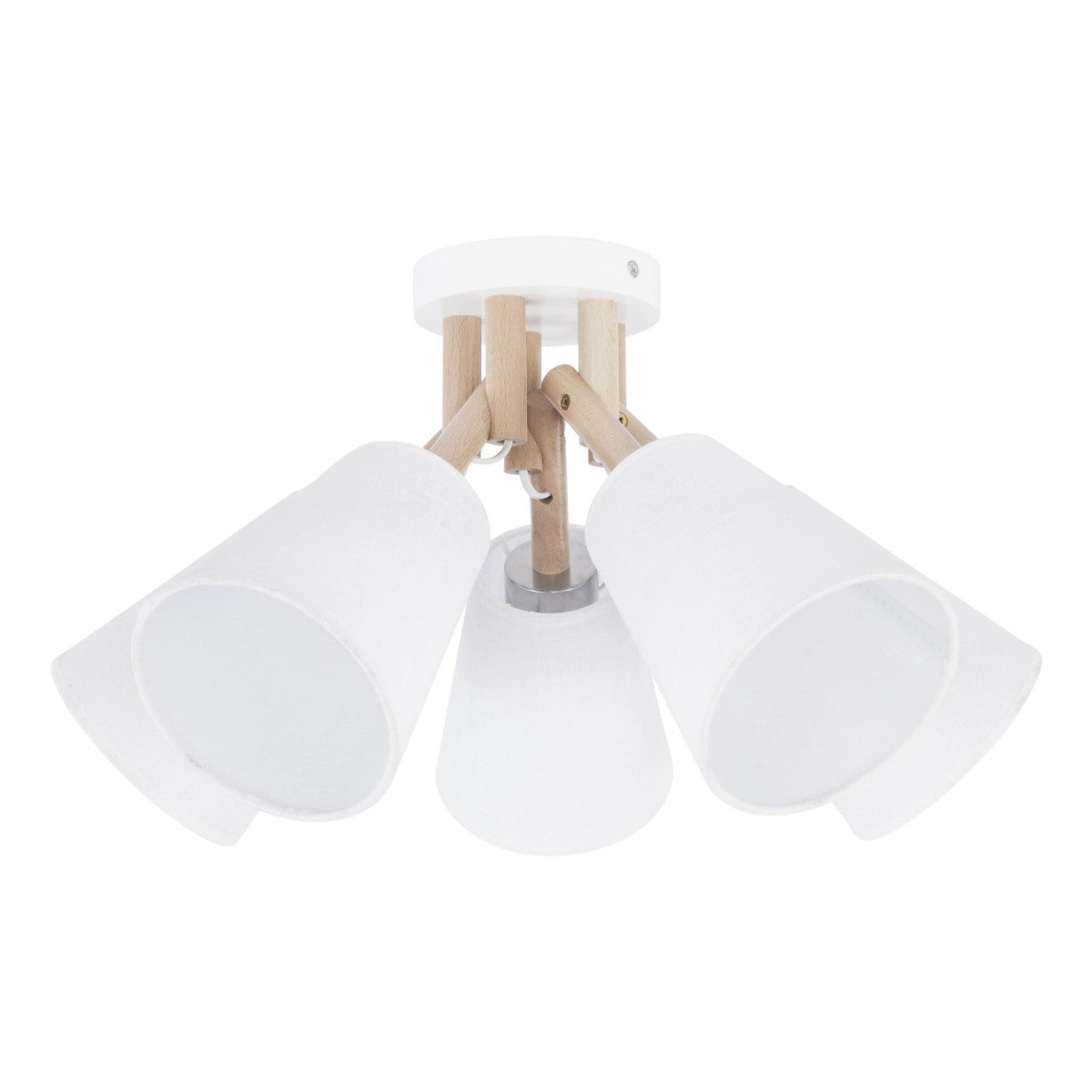Lampa wisząca Vaio biała jasne drewno 5xE27x15W wym: 30 x 50 x 50 cm tkanina TK Lighting