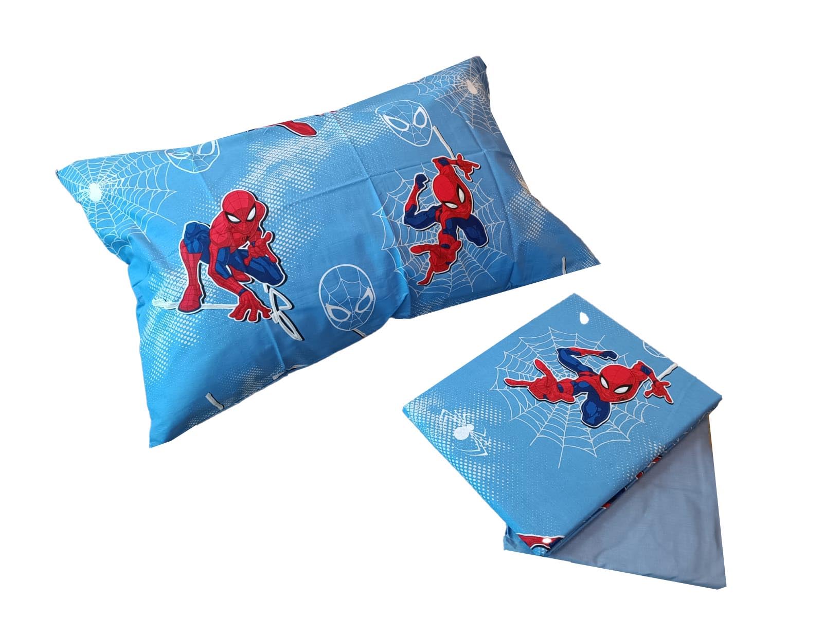 Spiderman, Lenzuolo Letto Piazza E Mezza, Completo Letto, Lenzuolo Sopra, Lenzuolo Con Angoli, Federa, Blu, Marvel, 100% Cotone, Prodotto Ufficiale - 4