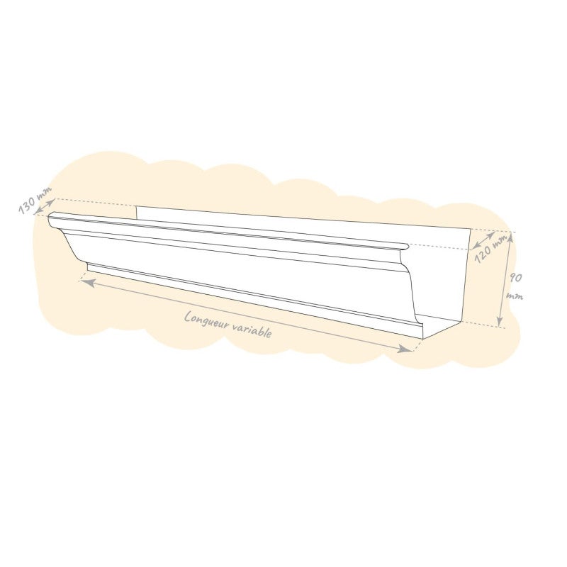 Gouttière corniche G300 aluminium noir graphite ALUHOME - 2