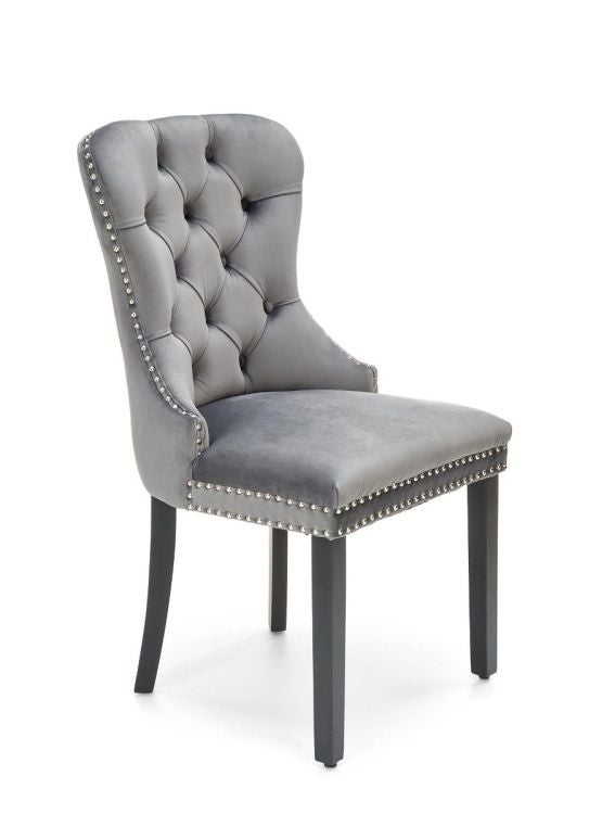 Krzesło tapicerowane MIYA VELVET szare