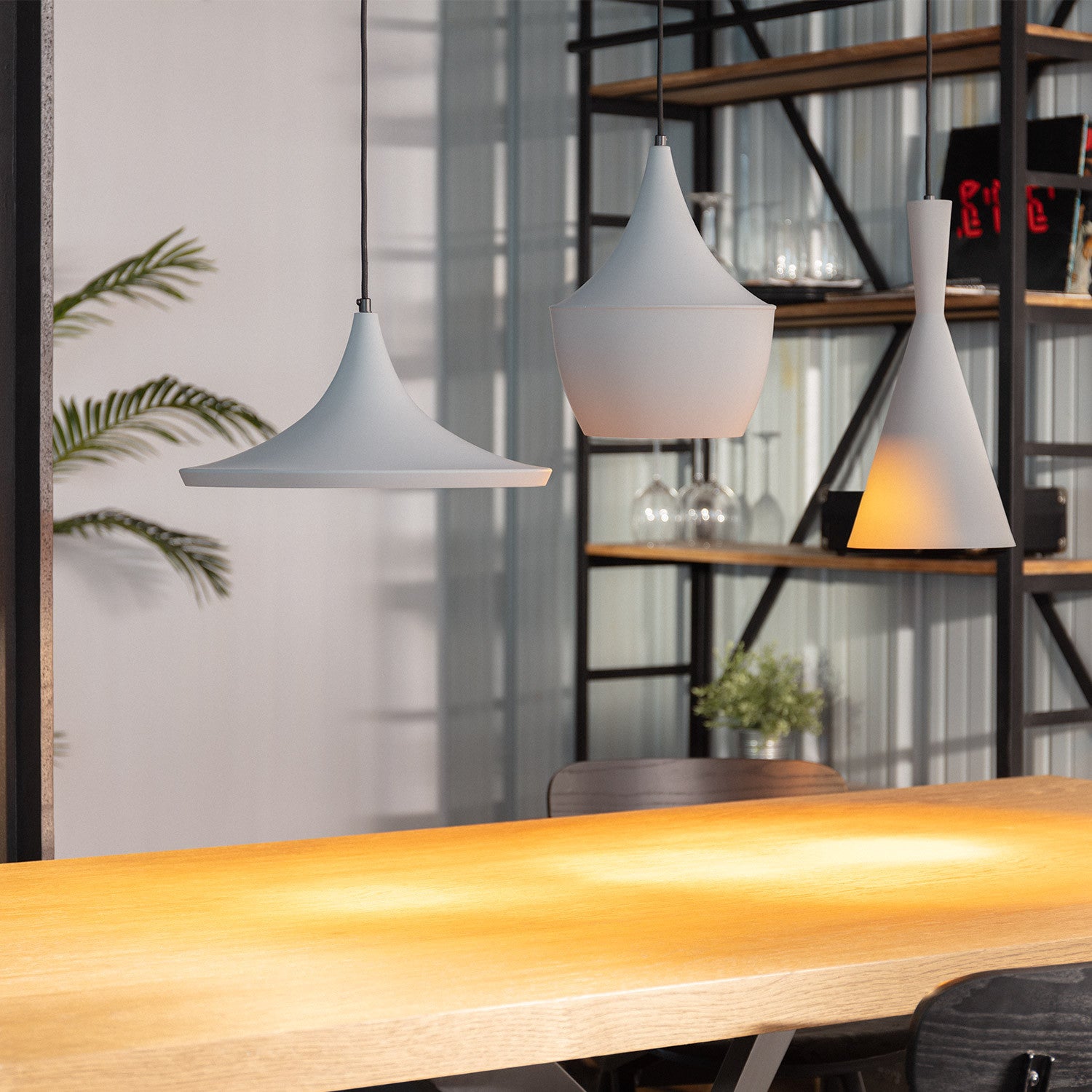 Lustre Suspension Métal Lennon | Conique Vintage Design | Aluminium Durable | Ampoule E27 Non Incluse | Câble Réglable 1,20m | Usage - 2