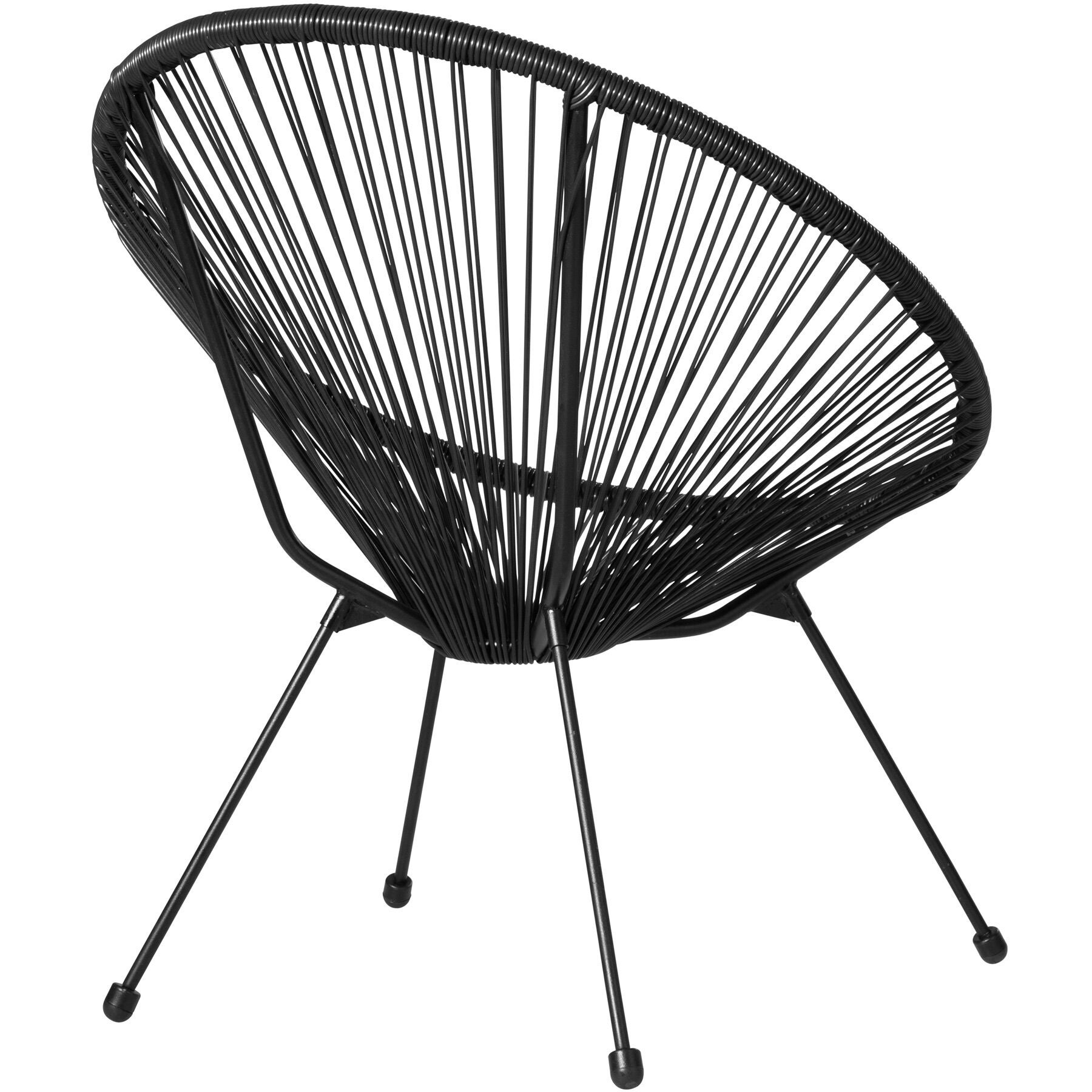 Lot de 2 Chaise de jardin pliable sans coussin SANTANA en Acier Noir - 5