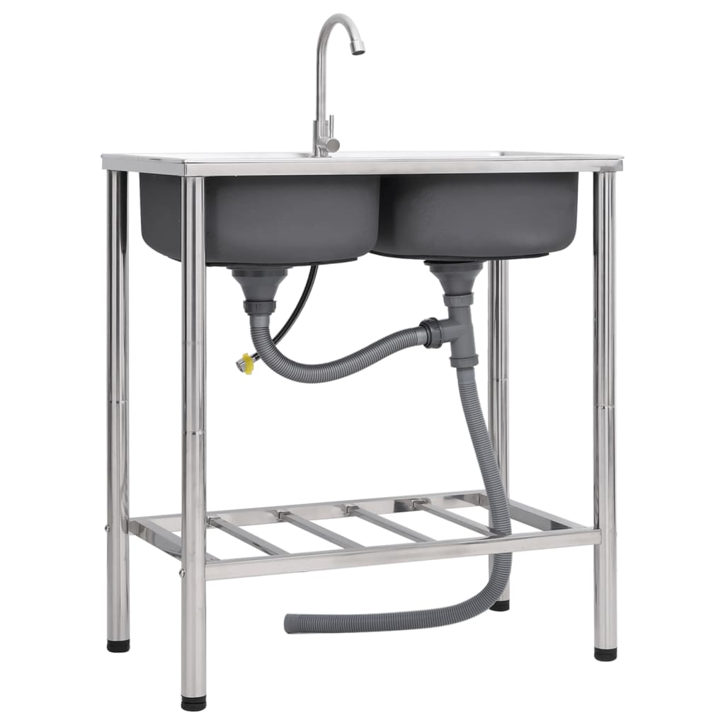 Évier Camping Portable SereneLife SLCASN18 Avec Porte-serviettes Et Distributeur