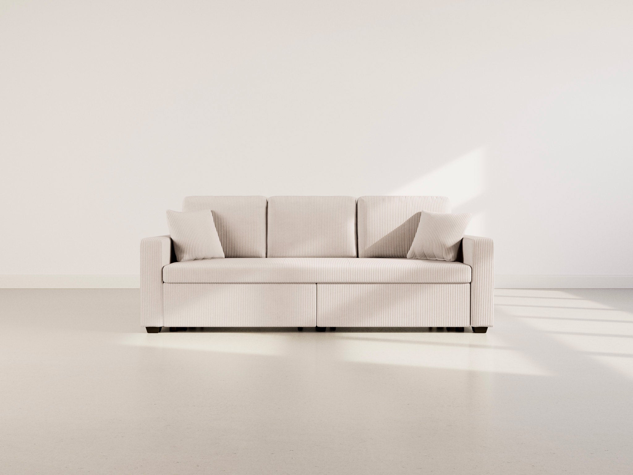 Canapé droit 3 places en beige - CYRUS - Best Mobilier - 6