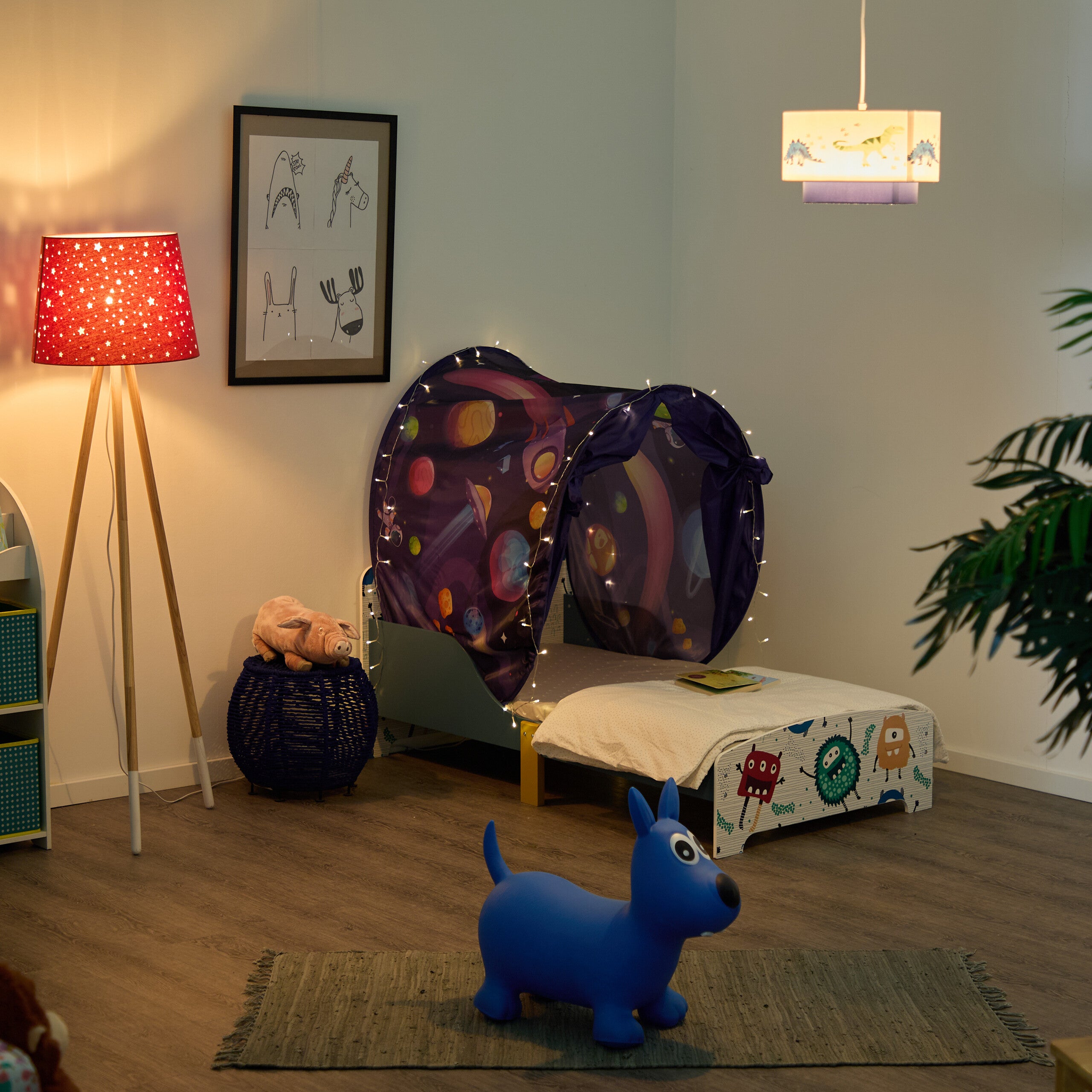 TENTE POP UP POUR LIT ENFANT - PLANET PARTY - BLEU - Maison