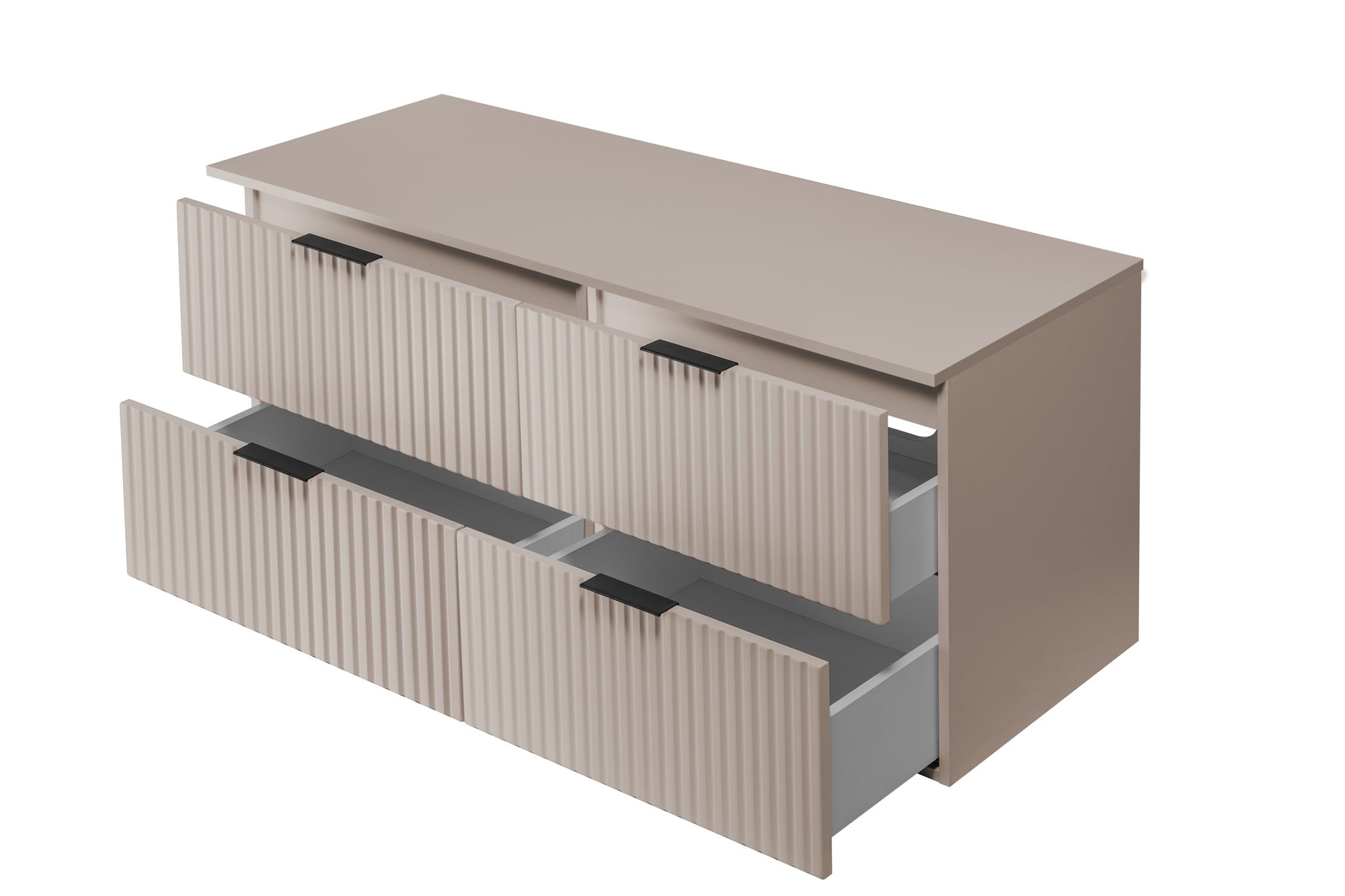 Meuble de salle de bain à suspendre avec le plan FLOW cachemire 120 cm - 7