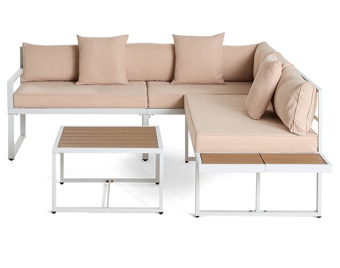 Salon de jardin en Acier Blanc 5 personnes - 7