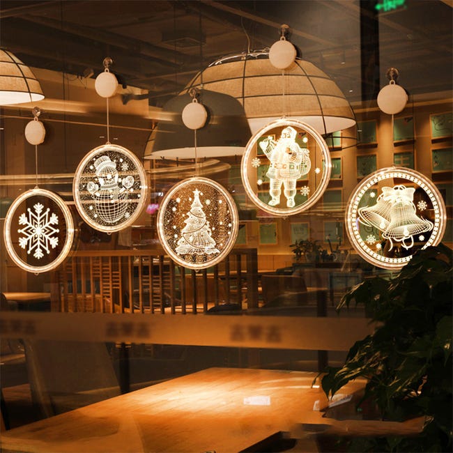3 luci natalizie per finestre a LED con ventosa, alimentate a batteria, adatte per decorazioni natalizie per interni ed esterni, bianco caldo | Leroy Merlin 3 luci natalizie per finestre a LED con ventosa, alimentate a batteria, adatte per decorazioni natalizie per interni ed esterni, bianco caldo | Leroy Merlin