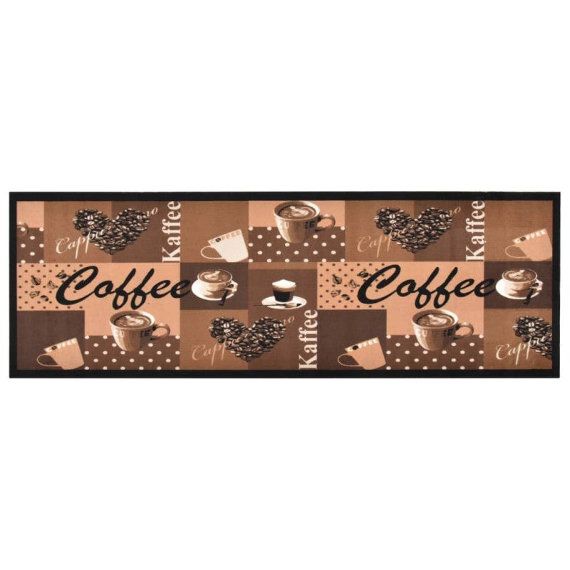 Kuchenny dywanik podłogowy Coffee, brązowy, 60x180 cm vidaXL