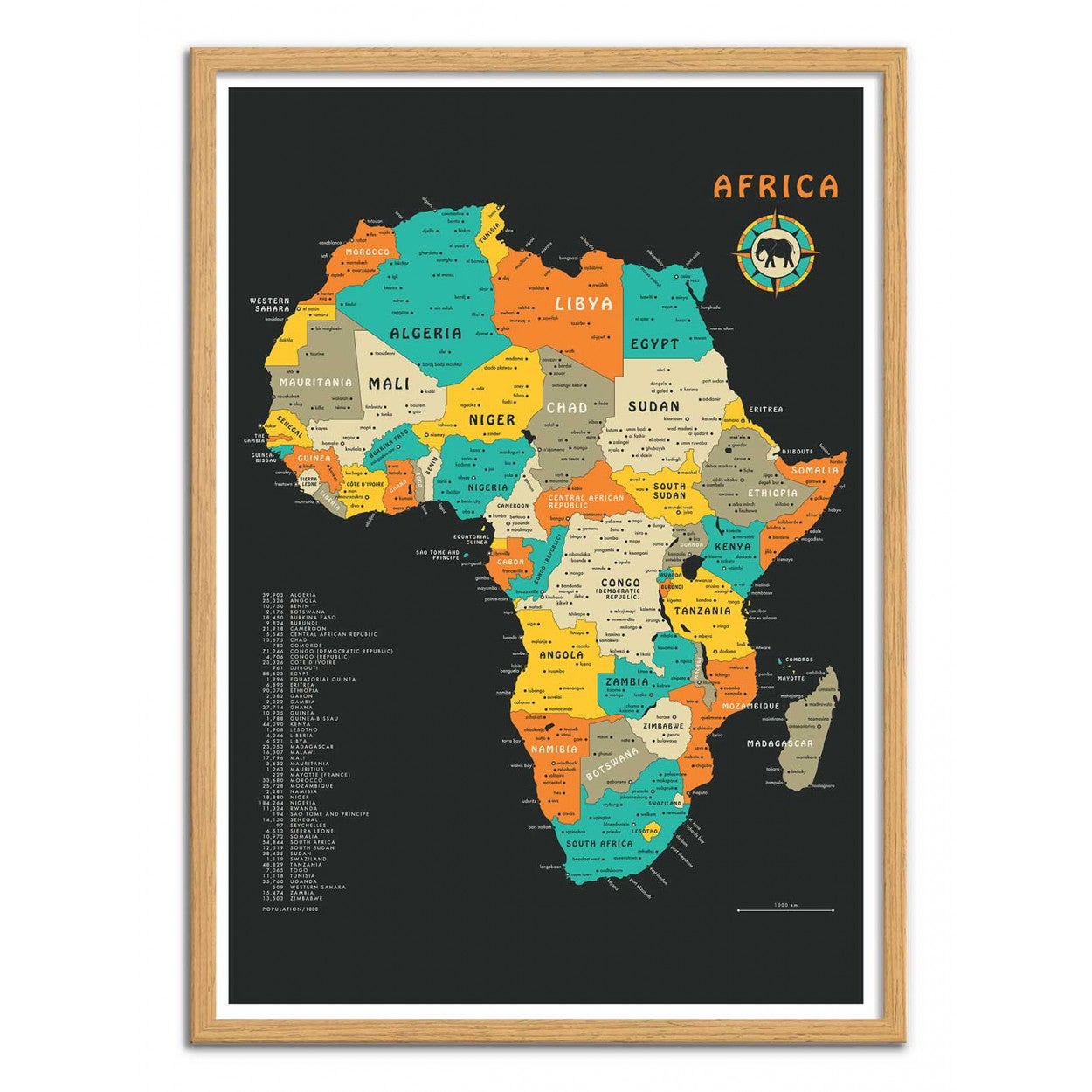 Art-Poster - Africa Map - Jazzberry Blue - 50 x 70 cm - 4