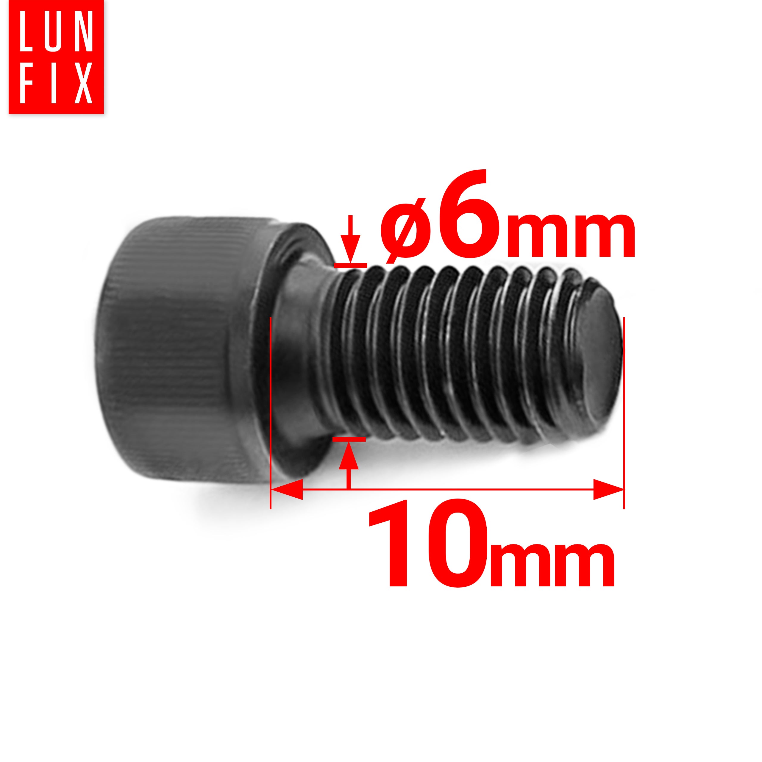 Śruba imbusowa DIN 912 czarna M6 10 mm kl. 8.8 10szt.