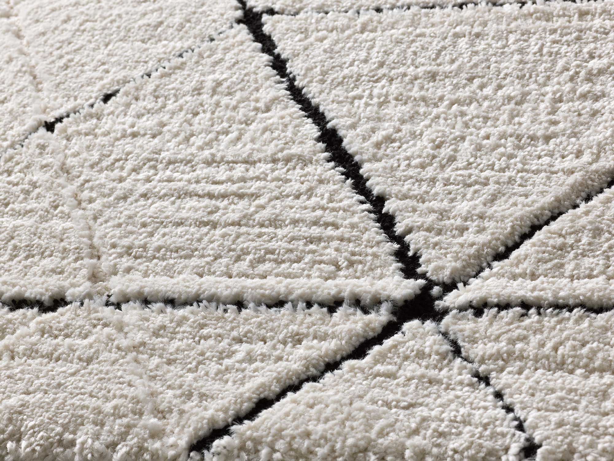 Alfombra interior blanco rectangular 120 x 170 cm TURIN geométrico con relieve - ATTICGO - 4