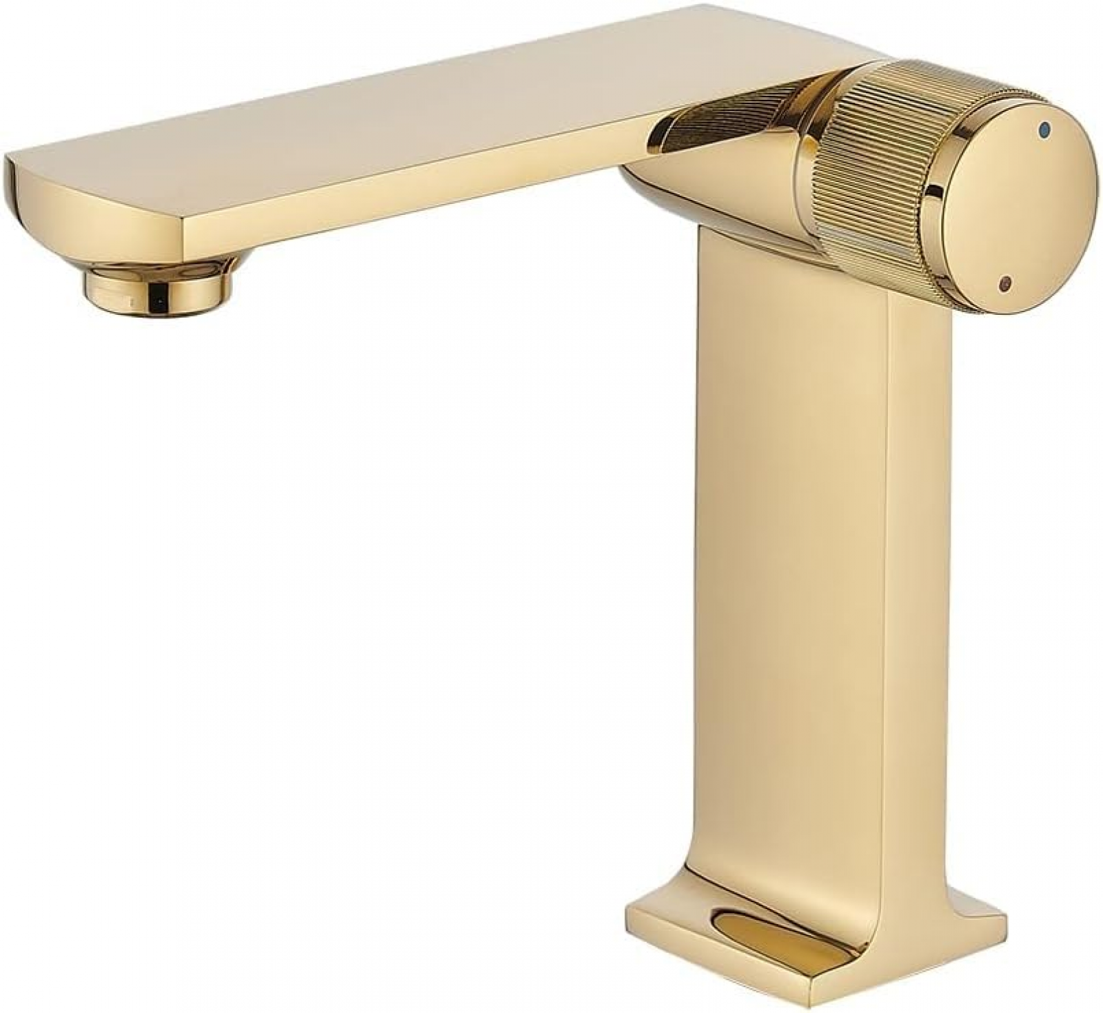 Mosiężna bateria łazienkowa, bateria do zlewu z ciepłą i zimną wodą, bateria mieszaczowa, złota