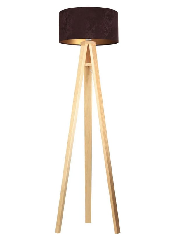 Lampa stojąca HOME 40 brązowa/złota/sosna
