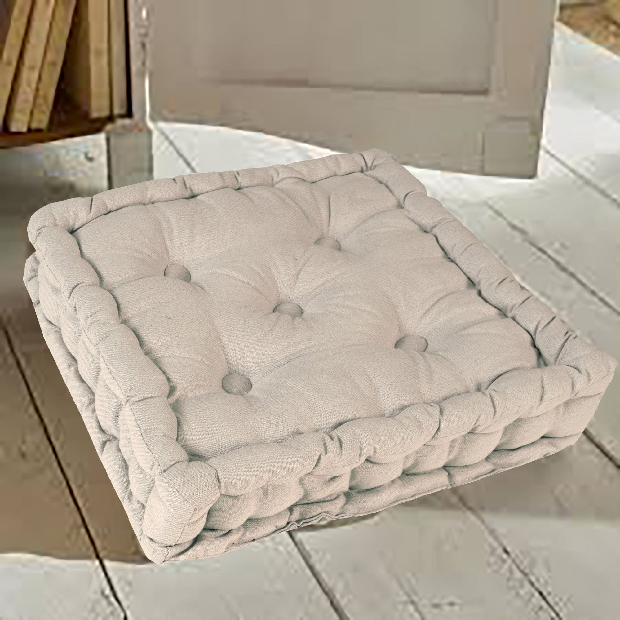 Coussin de sol bicolore capitonné super épais 10cm, Athmosphère /Anse Anthracite - 2