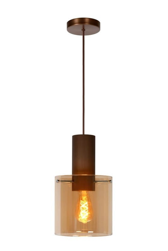 Lampa wisząca TOLEDO brązowo-przezroczysta 1xE27x40W szkło wym:165x20x20cm IP20 Lucide