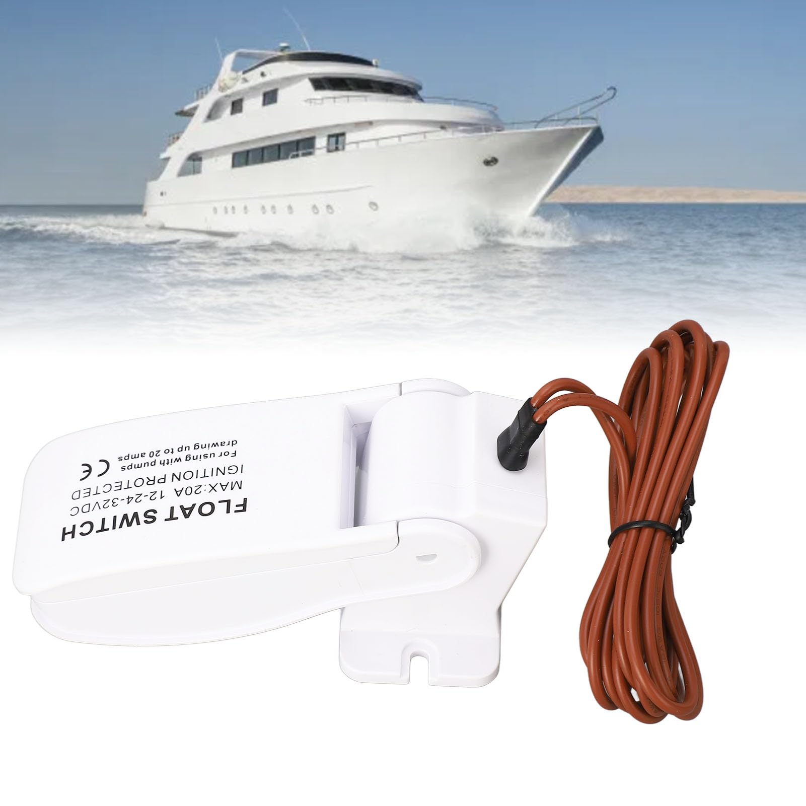 Interrupteur à Flotteur Automatique Pour Pompe De Cale – Capteur Niveau D'eau Bateau – Gestion Eaux Pour Navires Et Piscines