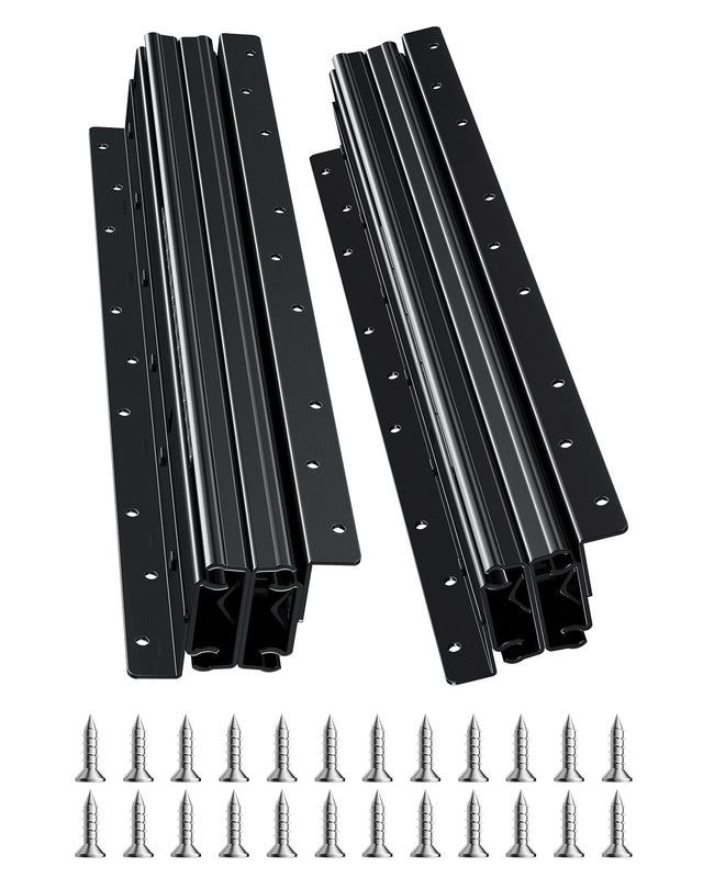 Glissières de Tiroir sous Escalier,VEVOR 400 mm,Coulisses Tiroir à Roulement à Billes à Extension Complète,Capacité Charge 117 kg,Rails d'Armoire
