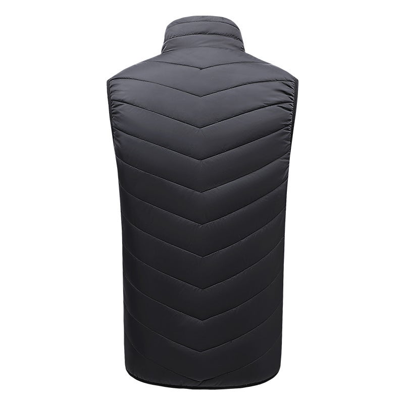 Gilet chauffant pour homme et femme avec 17 coussins chauffants, idéal pour la moto, la pêche,pour Noël et Thanksgiving (piles non incluses). - 3
