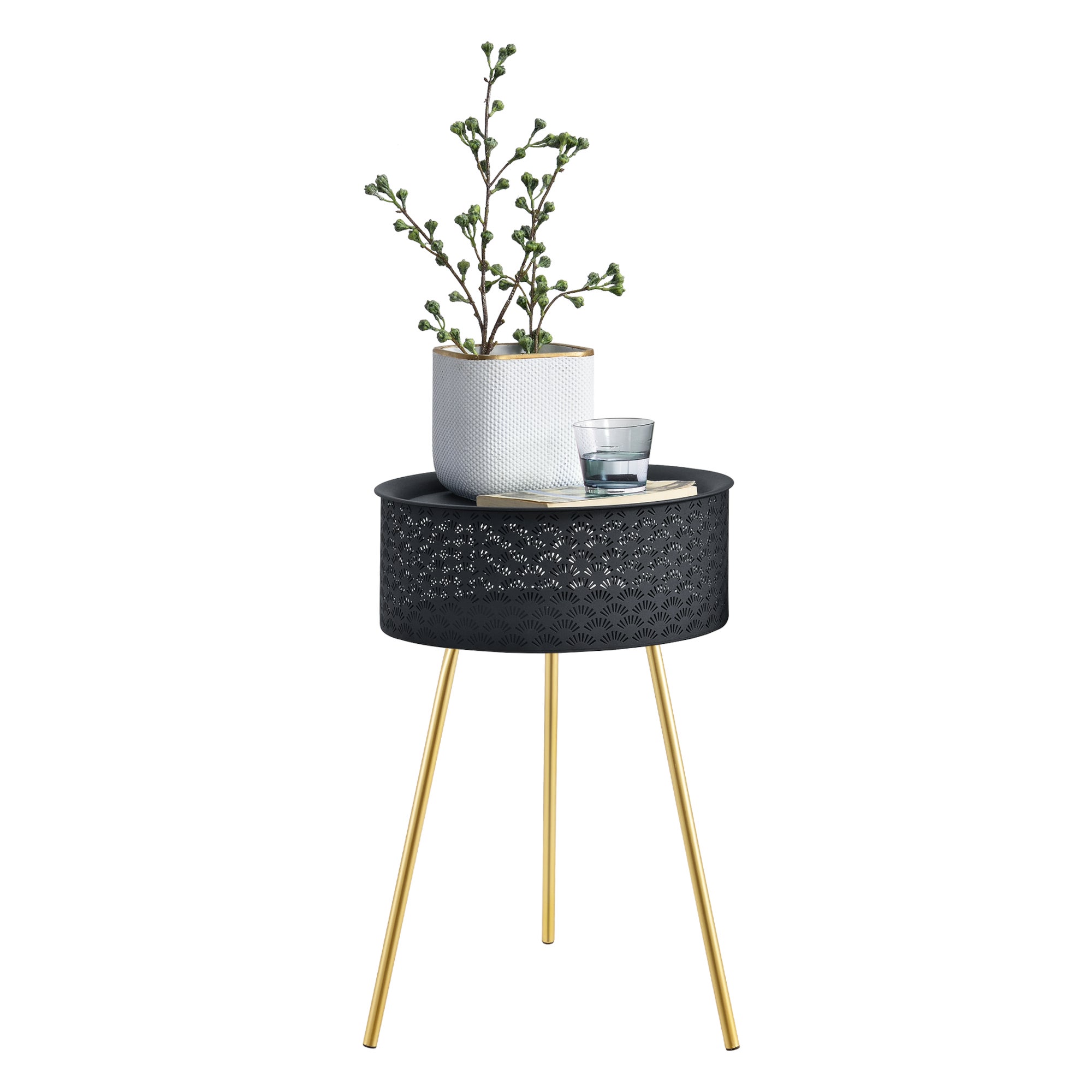 Table Basse Forshaga Noir Doré 65 X 40 Cm [en.casa] | Leroy Merlin