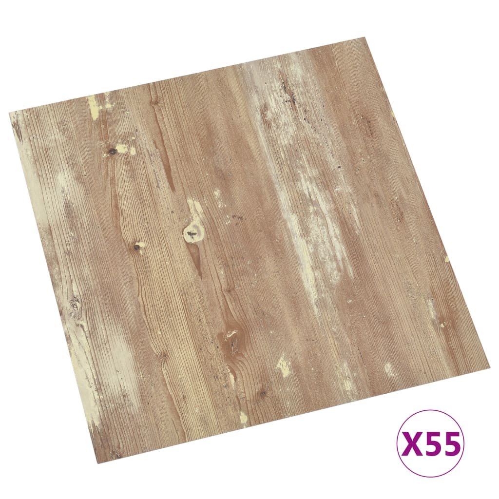 55 piezas lamas para suelo autoadhesivas | tarimas de suelo | tarimas autoadhesivas pvc 5,11 m² marrón cfw33119