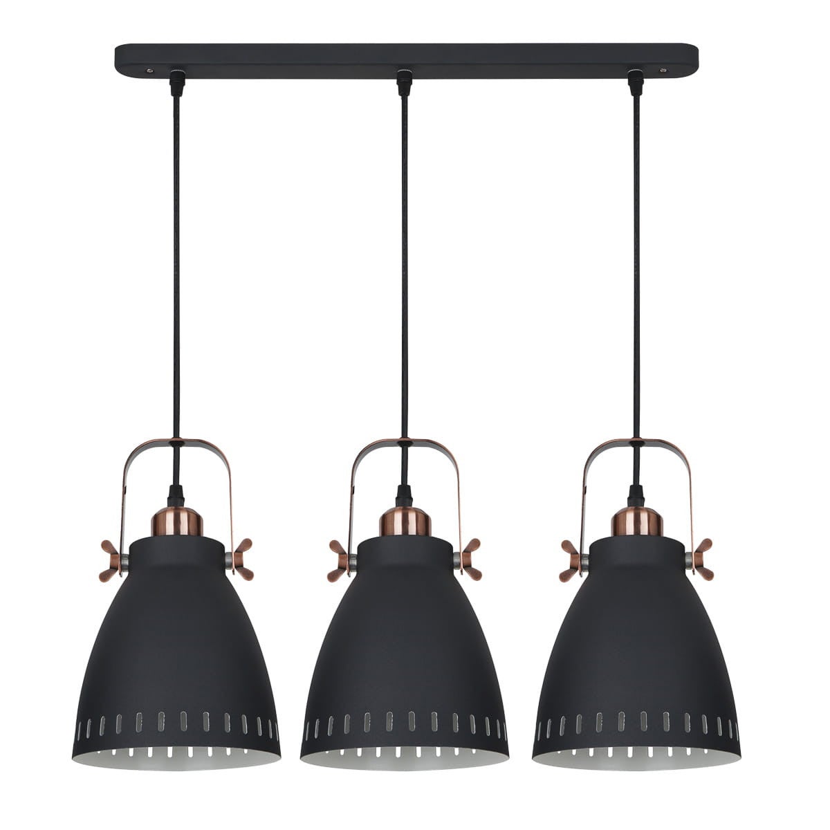 Lampa wisząca Franklin grafitowy piaskowana-czerwona miedź 3 x E27 x 60W wym:178,3x59x17cm Italux