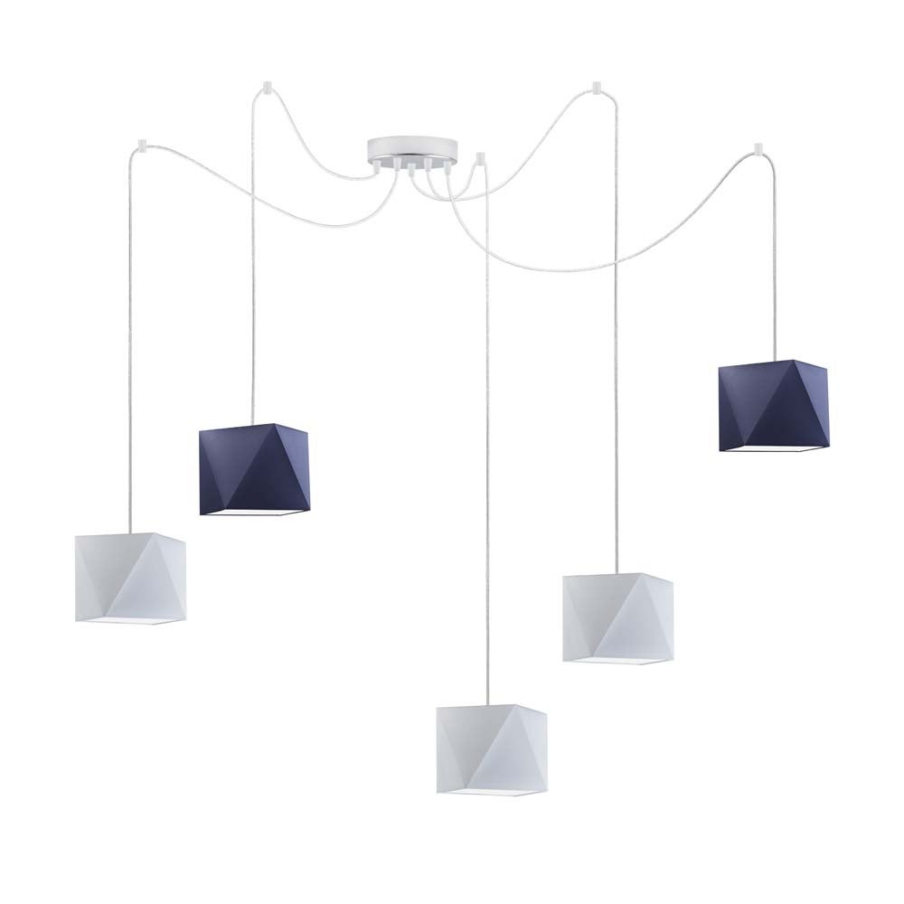 Lampa wisząca zwis żyrandol sufitowa z abażurami diament POP Z5