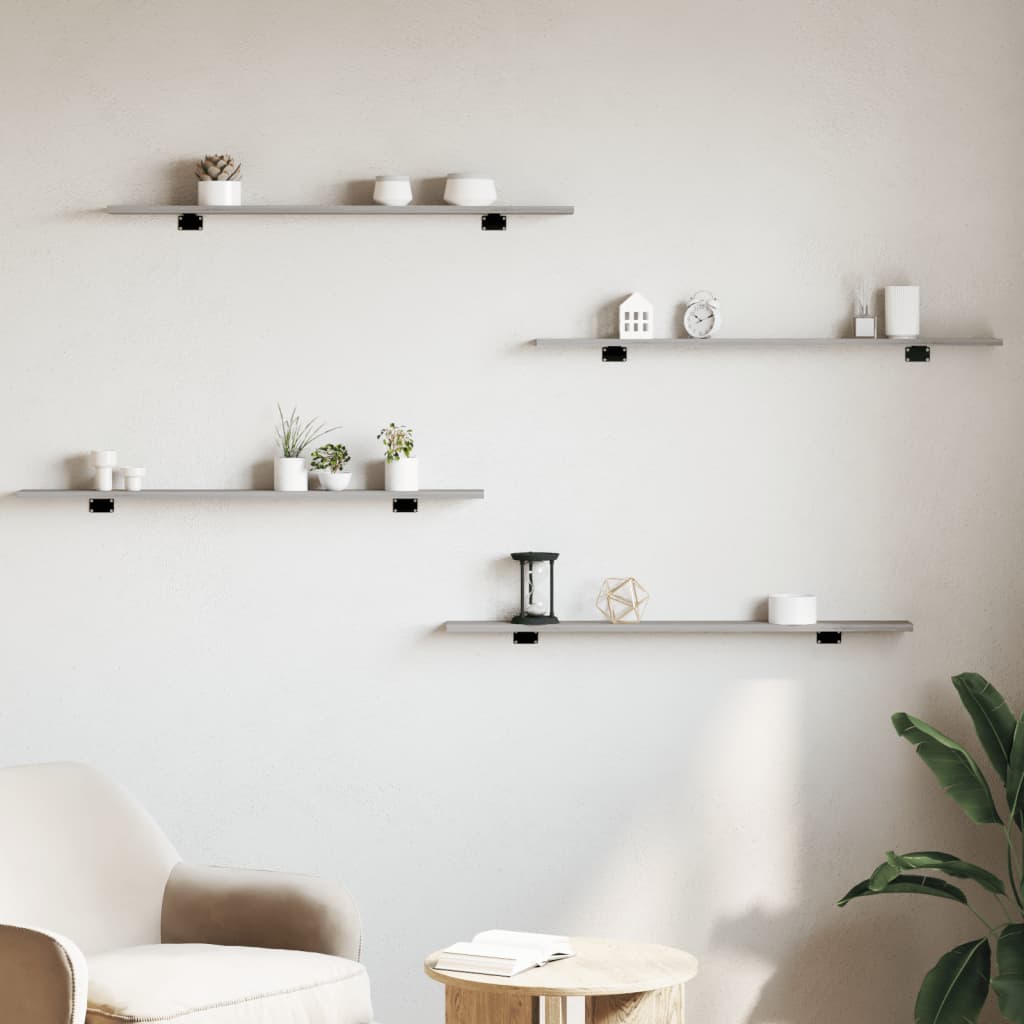 vidaXL Étagères murales 4 pcs sonoma gris 100x10x1,5cm bois ingénierie - 3